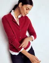 Boden Eva Kaschmir-strickjacke Mit Rundhalsausschnitt-rot Lakritz In Burgundy