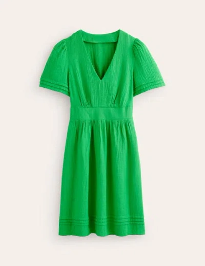 Boden Eve Double Cloth Short Dress Kelly Green Women