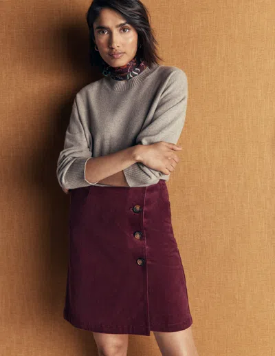 Boden Evelyn Cord-wickelrock Mit Knopfleiste | Grösse 30 In Purple