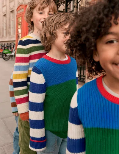 Boden Kids' Baumwollpullover Für Den Alltag-eisvogelblau Sattes Smaragdgrün In Blue