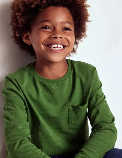 Boden Kids' Langärmliges T-shirt Für Den Alltag-brokkoligrün In Green
