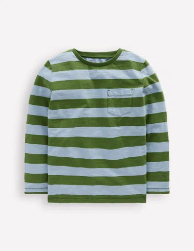 Boden Kids' Langärmliges T-shirt Für Den Alltag-gletscherblau/brokkoligrün In Multi