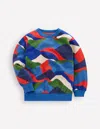 Boden Bedrucktes Sweatshirt-abstrakte Landschaft In Multi