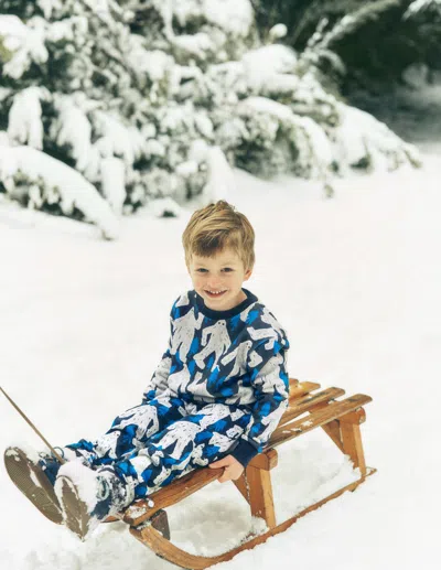 Boden Kids' Everyday Printed Sweatshirt Directoire Blue Yetti