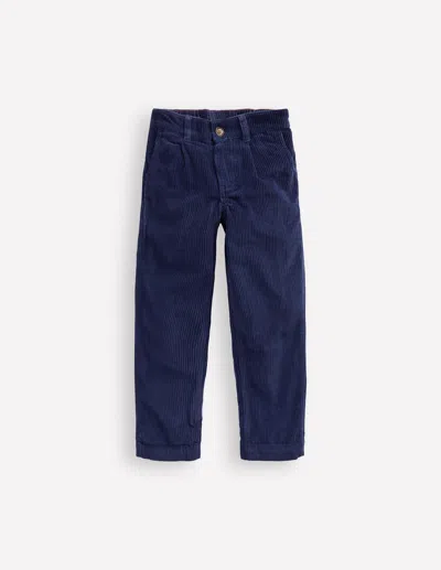 Boden Kids' Everyday Relaxed Trousers-college Navy Cord Male  In Blue