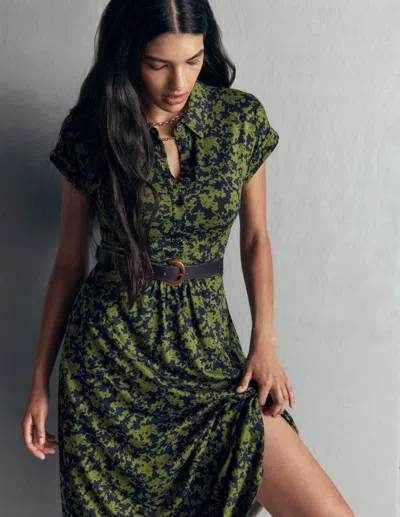 Boden Fae Jersey-hemdblusenkleid In Grün | Grösse 30 In Green