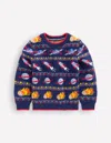 Boden Fair-isle-pullover-schuluniform-navy, Weltraum In Blue