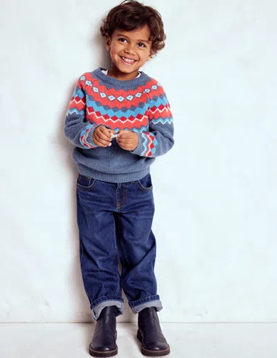 Boden Kids' Fair-isle-pullover-blau Klassisch Fair Isle In Blue