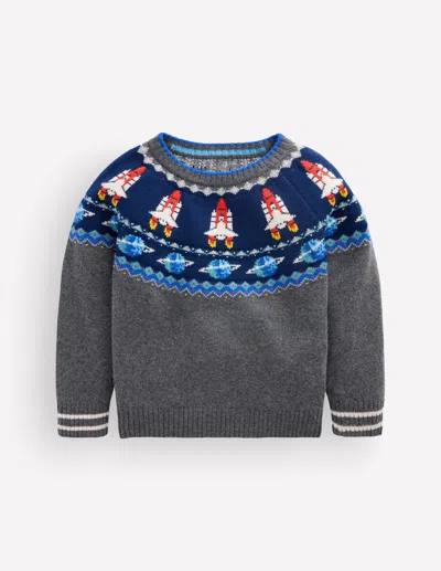 Boden Kids' Fair-isle-pullover In Anthrazit | Grösse 98 In Gray