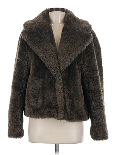 Pre-owned Boden Faux Fur Jacket In Brown