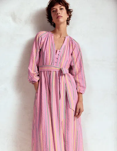 Boden Faye Cotton Maxi Dresssorbet Pink, Seersucker Stripe Women