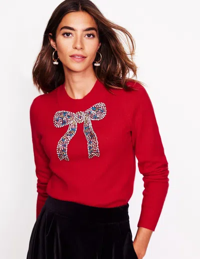 Boden Fenella Embellished Sweater Rouge Red Women