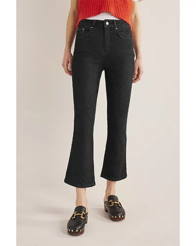 Boden Fitted Cropped Flare Jean In Black