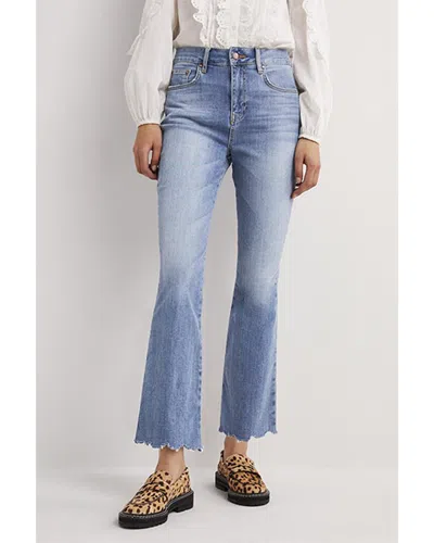 Boden Fitted Cropped Flare Jean In Blue