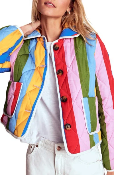 Boden Fitzrovia Stripe Quilted Jacket In Multi