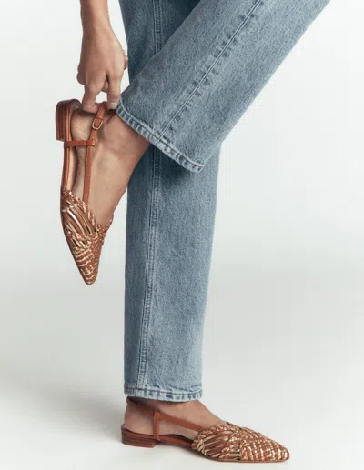 Boden Flache Schuhe Mit Spitzer Zehenpartie Und Gewebtem Detail In Braun | Grösse 41 In Brown