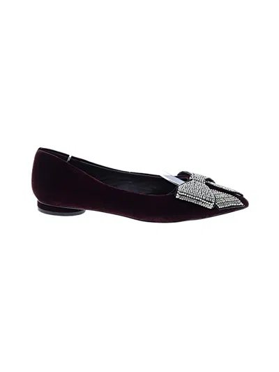 Pre-owned Boden Flats In Burgundy