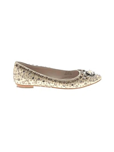 Pre-owned Boden Flats In Gold