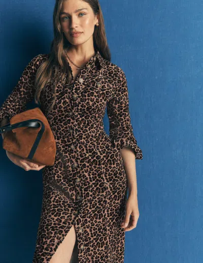 Boden Fleur Cord-midikleid In Braun | Grösse 30 In Brown