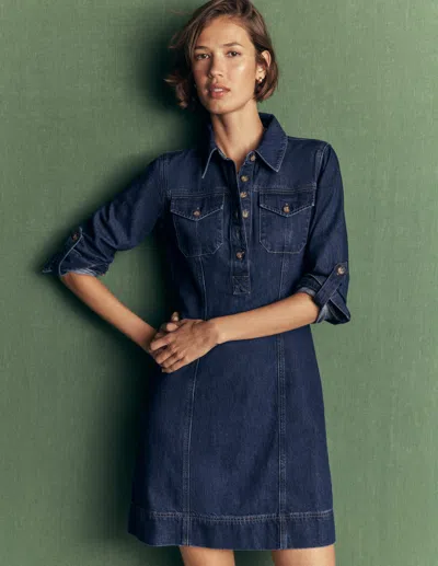 Boden Fleur Kurzes Jeanskleid | Grösse 44 In Blue