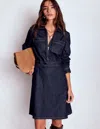 Boden Flippy Denim Short Dress Indigo Denim  In Blue