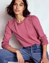 Boden Flo Oberteil Mit Besatz-rosa Heide In Pink