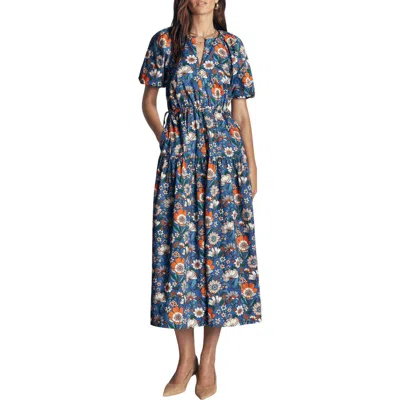 Boden Floral Print Linen Dress In Multi/floral Field