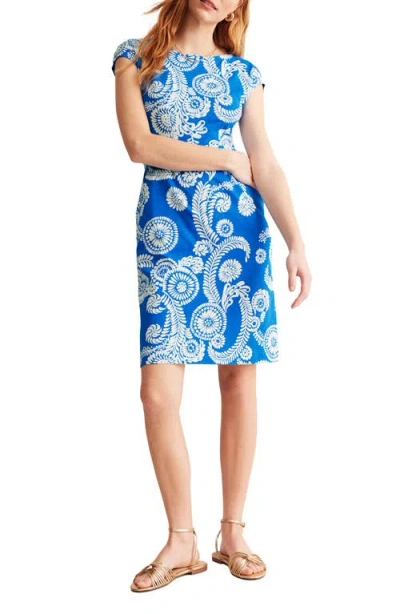 Boden Florrie Jersey Minidress In Indigo Bunting, Abstract Charm