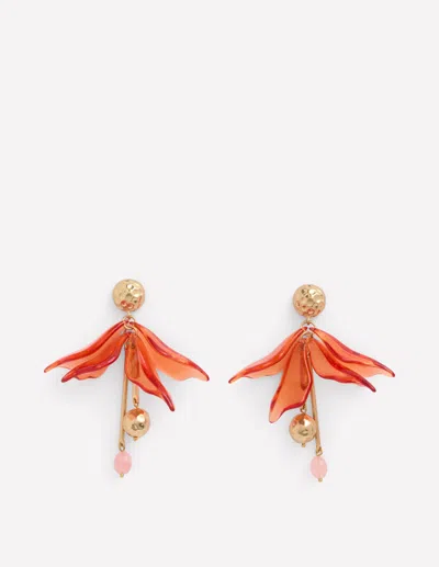 Boden Blumen-ohrringe Aus Kunstharz-orange