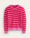 Boden Fluffy Textured Stitch Sweater Pink/ Red Women  In Pink/ Red