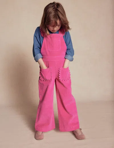 Boden Kids' Latzhose Mit Rüschen-himbeerrosa In Pink