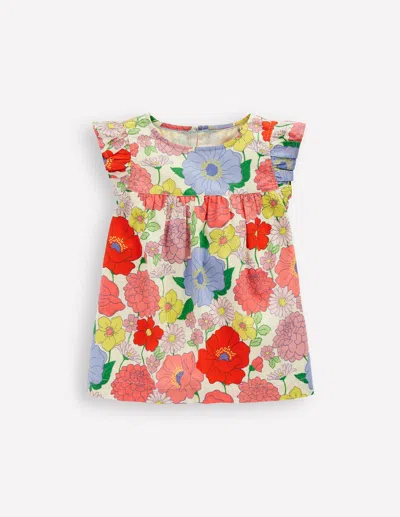 Boden Kids' Frill Sleeve Woven Topmulti Summer Garden Girls  In Multi