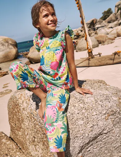 Boden Kids' Frill Sleeve Woven Topmulti Tropical Fruit Girls  In Multi