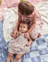 Boden Frilly Pinny Dresschalk Pink Garden Ditsy Girls