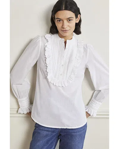 Boden Frilly Popover Blouse In White