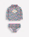 Boden Frilly Rash Vest Setmulti Flowerbed Shell Girls  In Multi Flowerbed Shell