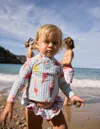 Boden Frilly Rash Vest Setvintage Blue Ice Creams Girls  In Vintage Blue Ice Creams