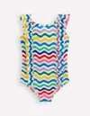 Boden Frilly Swimsuitmulti Small Wave Girls  In Multi Small Wave