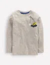 Boden T-shirt Mit Druck Auf Vorder- Und Rückseite-grau Meliert, Fahrzeuge