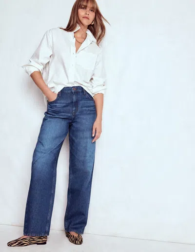 Boden Full Length Barrel Leg Jeans Dark Vintage  In Brown