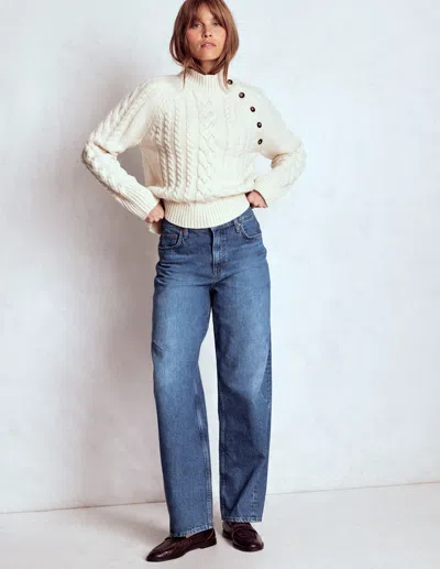 Boden Full Length Barrel Leg Jeans Mid Vintage  In Blue