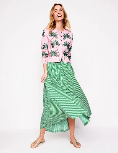 Boden Full Poplin Maxi Skirt Rich Emerald, Fine Stripe Women  In Green