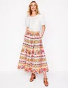 Boden Full Poplin Maxi Skirtivory, Botanical Sprig Women