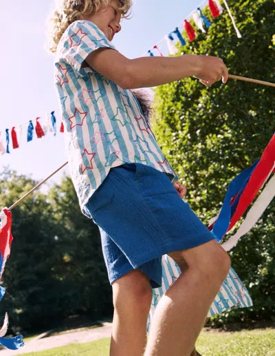 Boden Kids' Fun Cotton Shirtstarry Stripe Boys