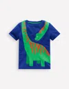 Boden Lustiges T-shirt Mit Grafik-leuchtendes Blau Dino In Blue