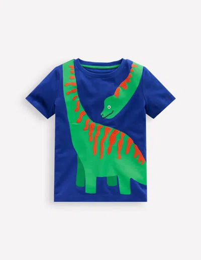 BODEN FUN GRAPHIC T SHIRT BRIGHT BLUE DINO BOYS BODEN