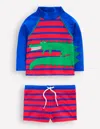 Boden Fun Rash Vest Setgallery Blue/poppy Red Croc Boys  In Gallery Blue/poppy Red Croc