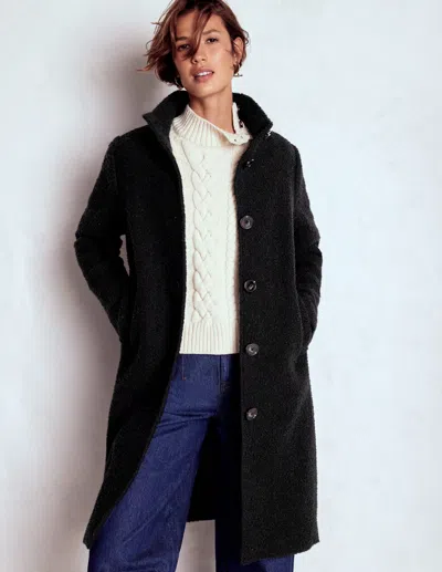 Boden Funnel Neck Coat Black