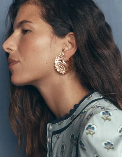 Boden Gehämmerte Statement-ohrstecker In Silver