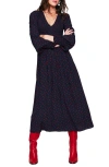 Boden Gemma Dot Long Sleeve Midi Dress In Red Abstract Dot